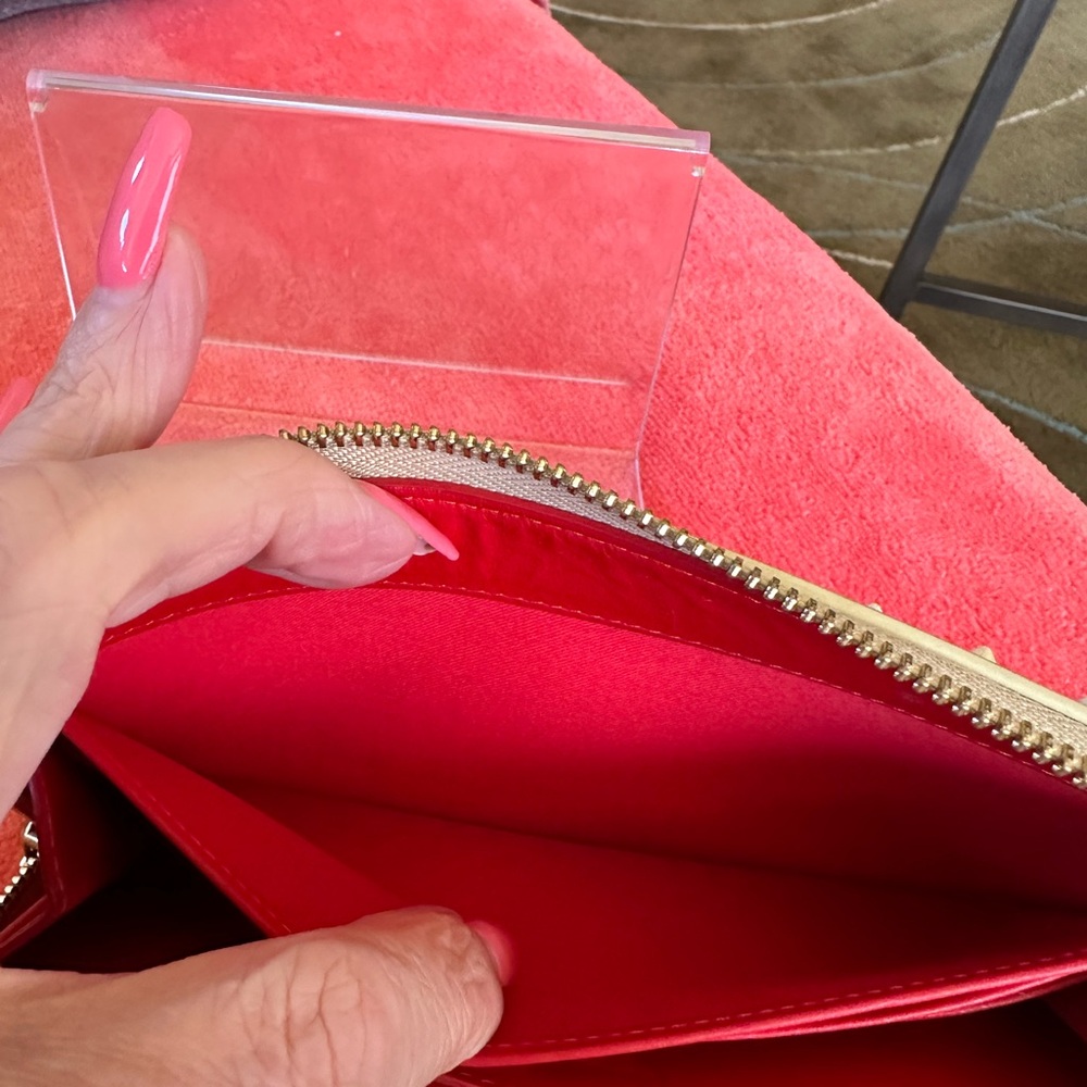 CHRISTIAN LOUBOUTIN STUDDED WALLET CREAM W/IRIDESCENT EUC GORGEOUS - Picture 10 of 12